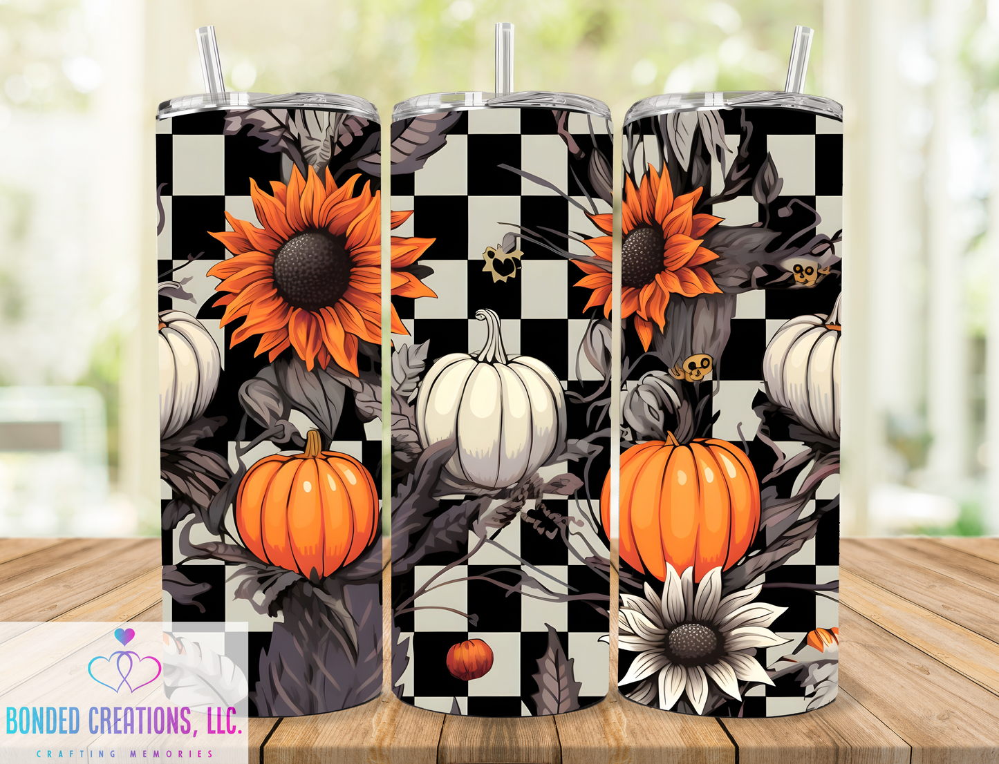 Checkered Pumpkin 20 oz Tumbler