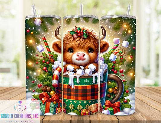 Highland Christmas Cow 20 oz Tumbler