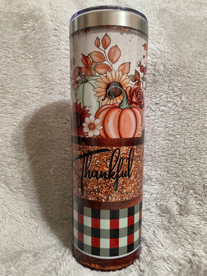 Thankful 20 oz Snow Globe Tumbler