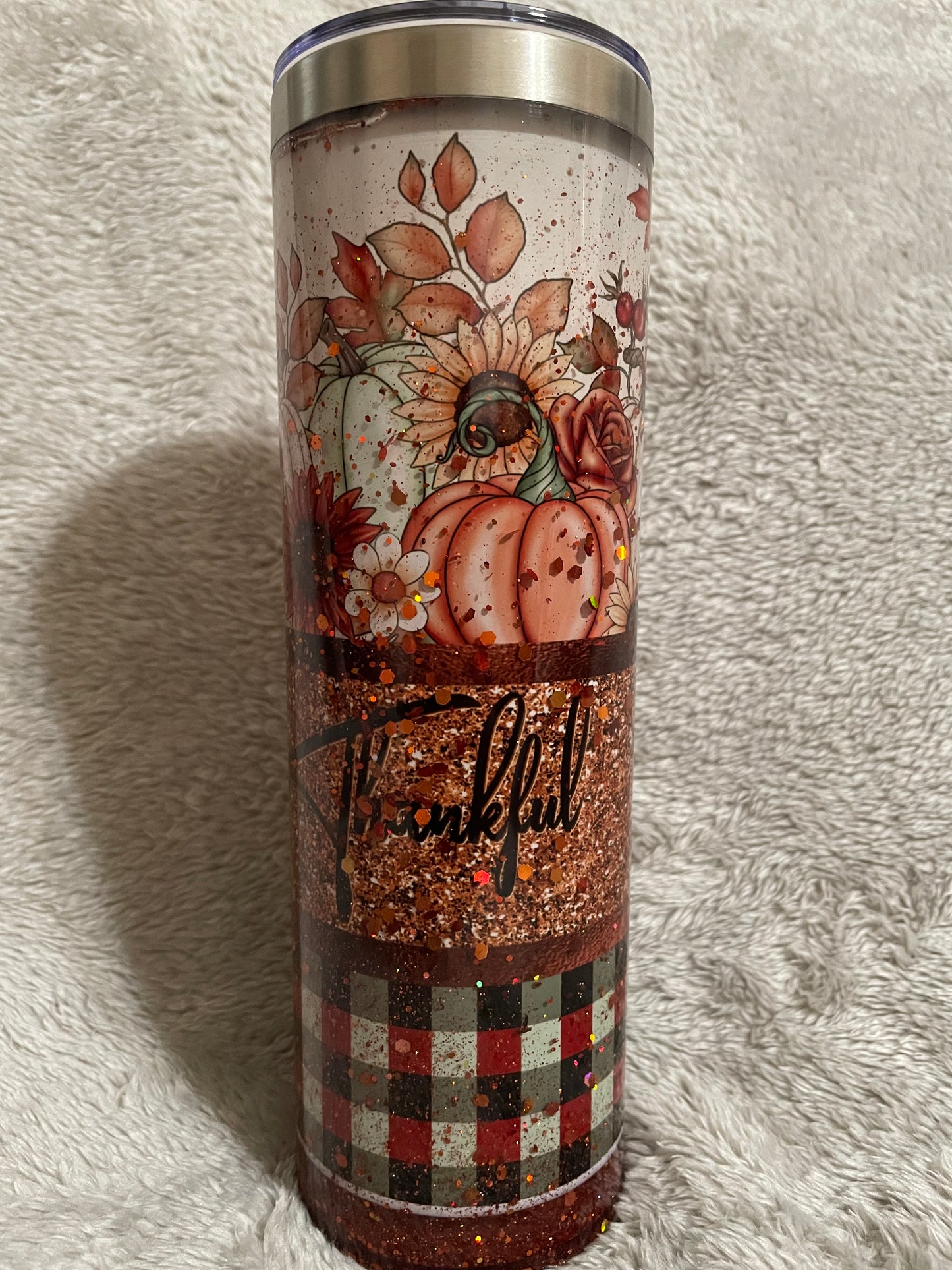 Thankful 20 oz Snow Globe Tumbler